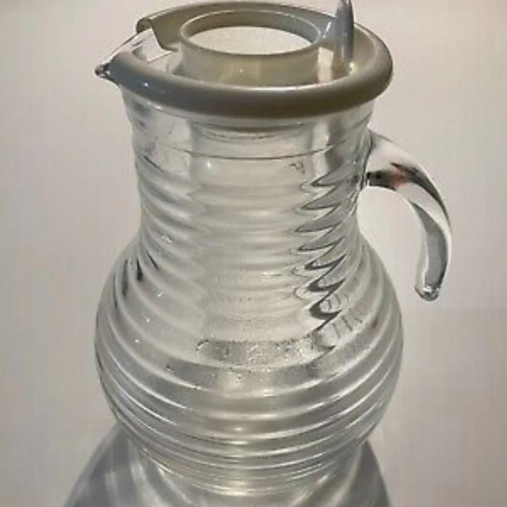 Crate & Barrel ribbed pitcher w/ insert